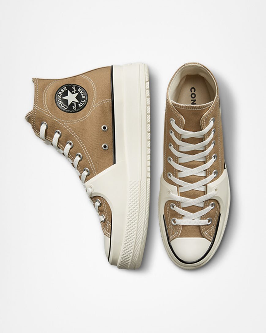 Tenisky Vysoke Converse Chuck Taylor All Star Construct Panske Hnedožltý Čierne | SK QNKXC6